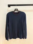 Supreme neck spellout navy l/s - size M