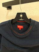 Supreme neck spellout navy l/s - size M