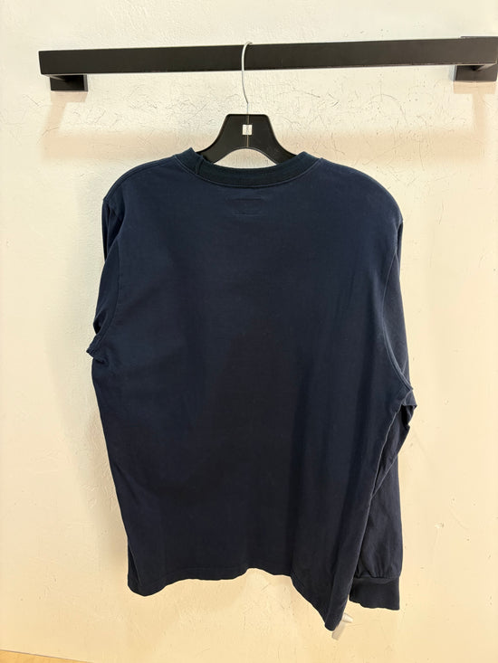 Supreme neck spellout navy l/s - size M
