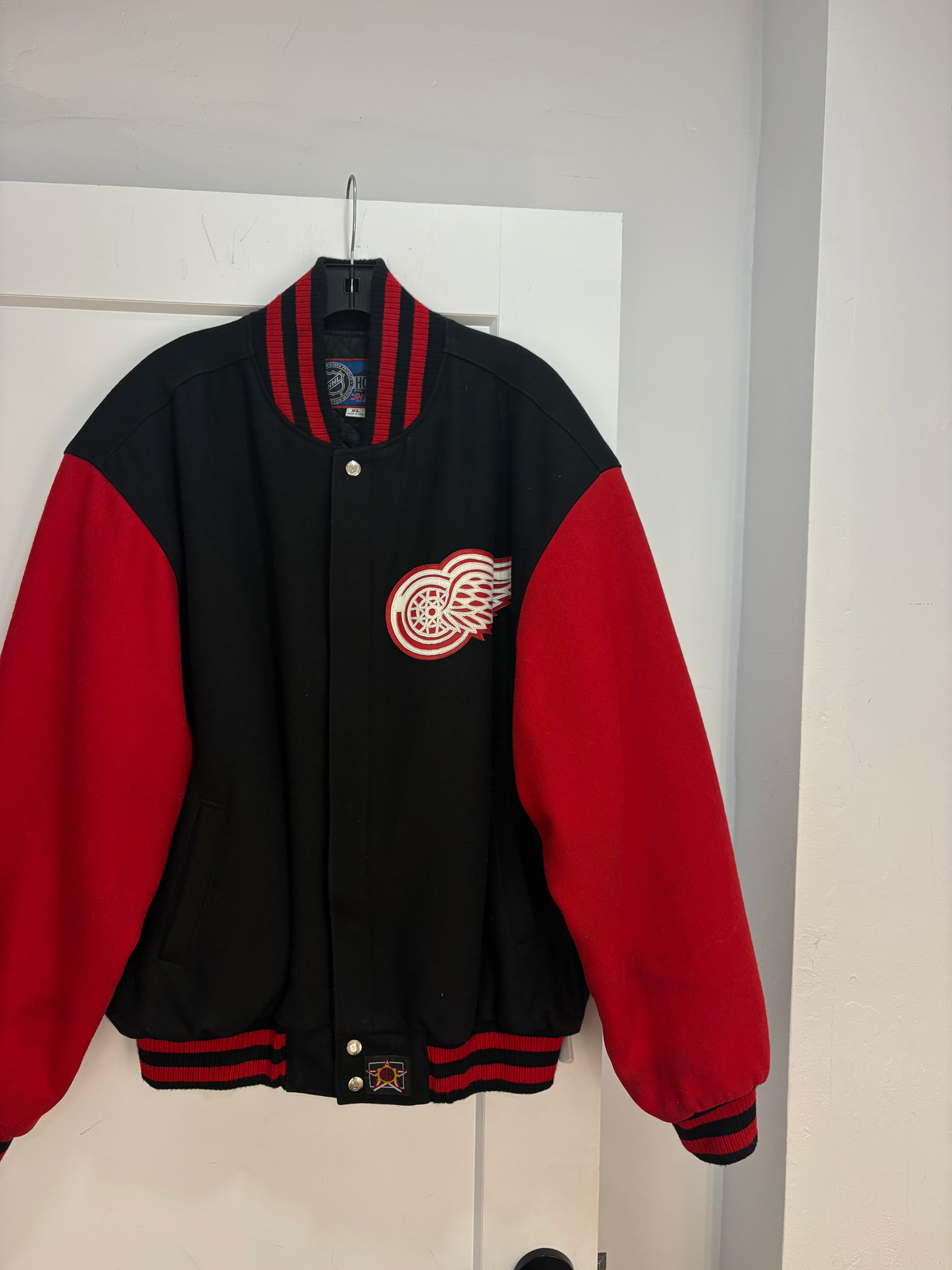 Jeff Hamilton Detroit Red Wings varsity logo jacket - size XL
