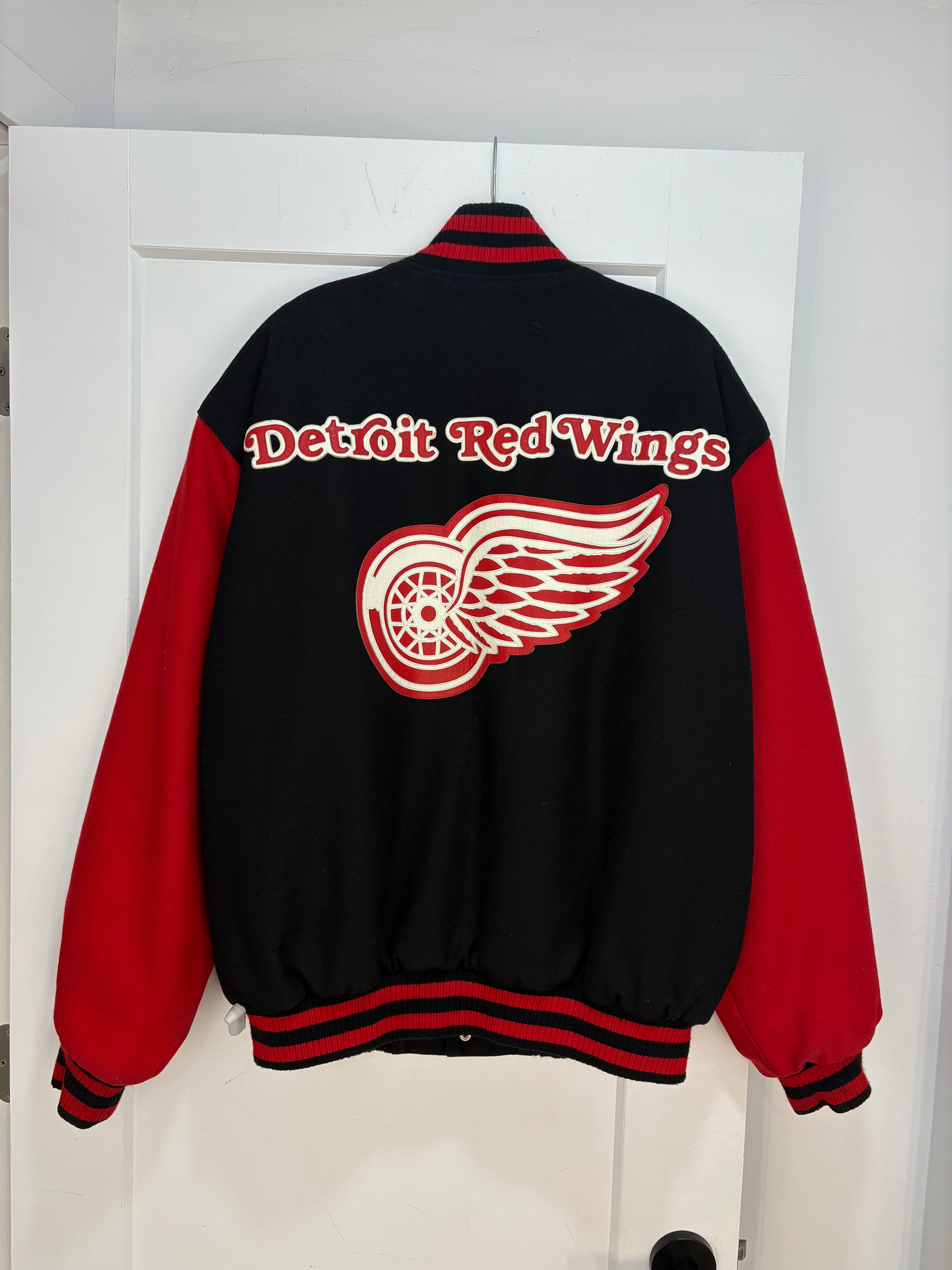 Jeff Hamilton Detroit Red Wings varsity logo jacket - size XL