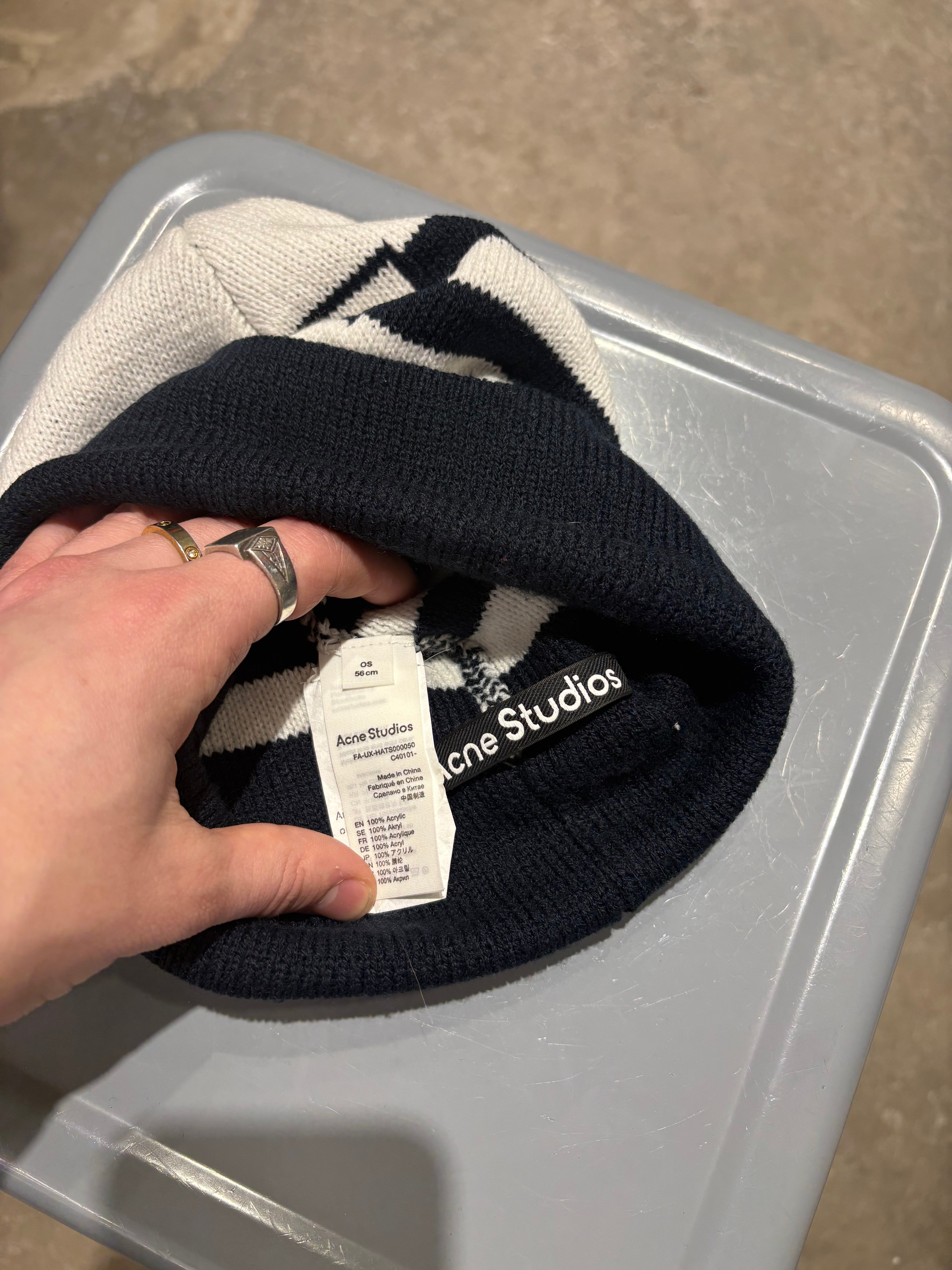 Acne studios Navy/white beanie