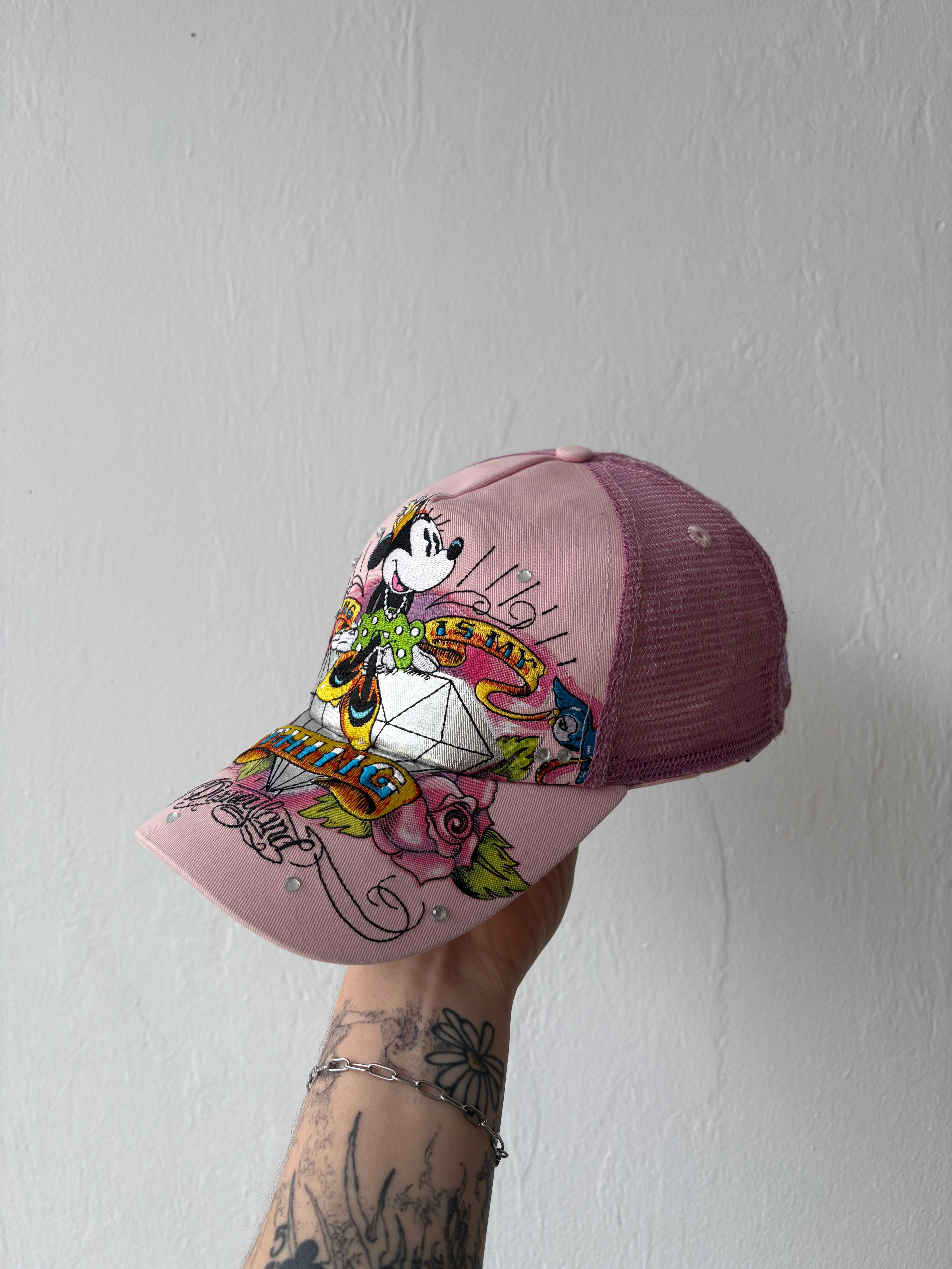 Y2k Minnie Mouse bling trucker cap