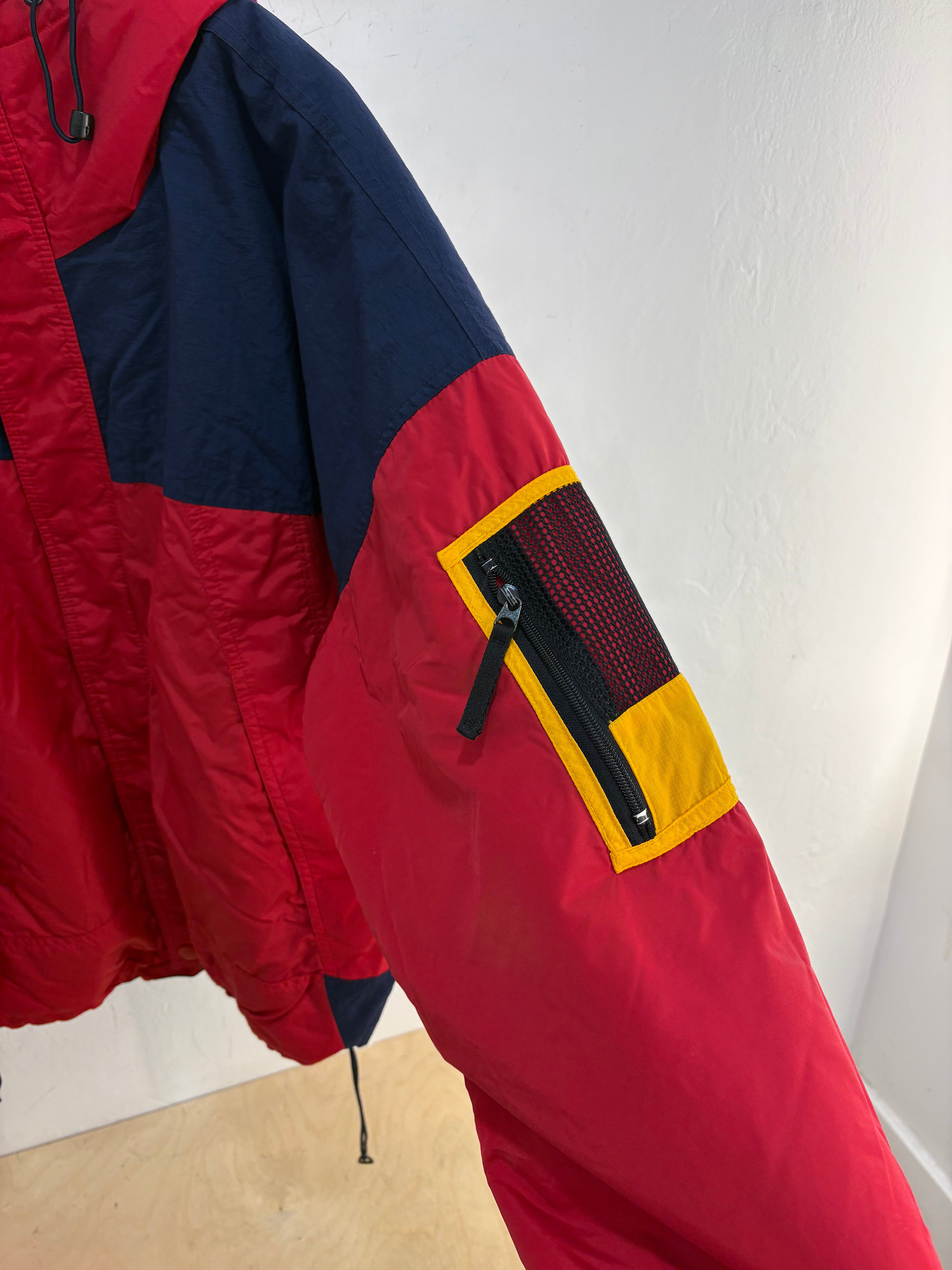 90s Columbia logo navy/red jacket - size L