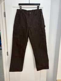 Pantalon de charpentier Carhartt marron à genoux renforcés - taille 34x32