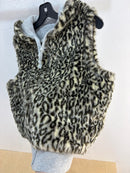 Gilet à capuche en fausse fourrure guépard Y2K - taille M femme