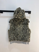 Gilet à capuche en fausse fourrure guépard Y2K - taille M femme