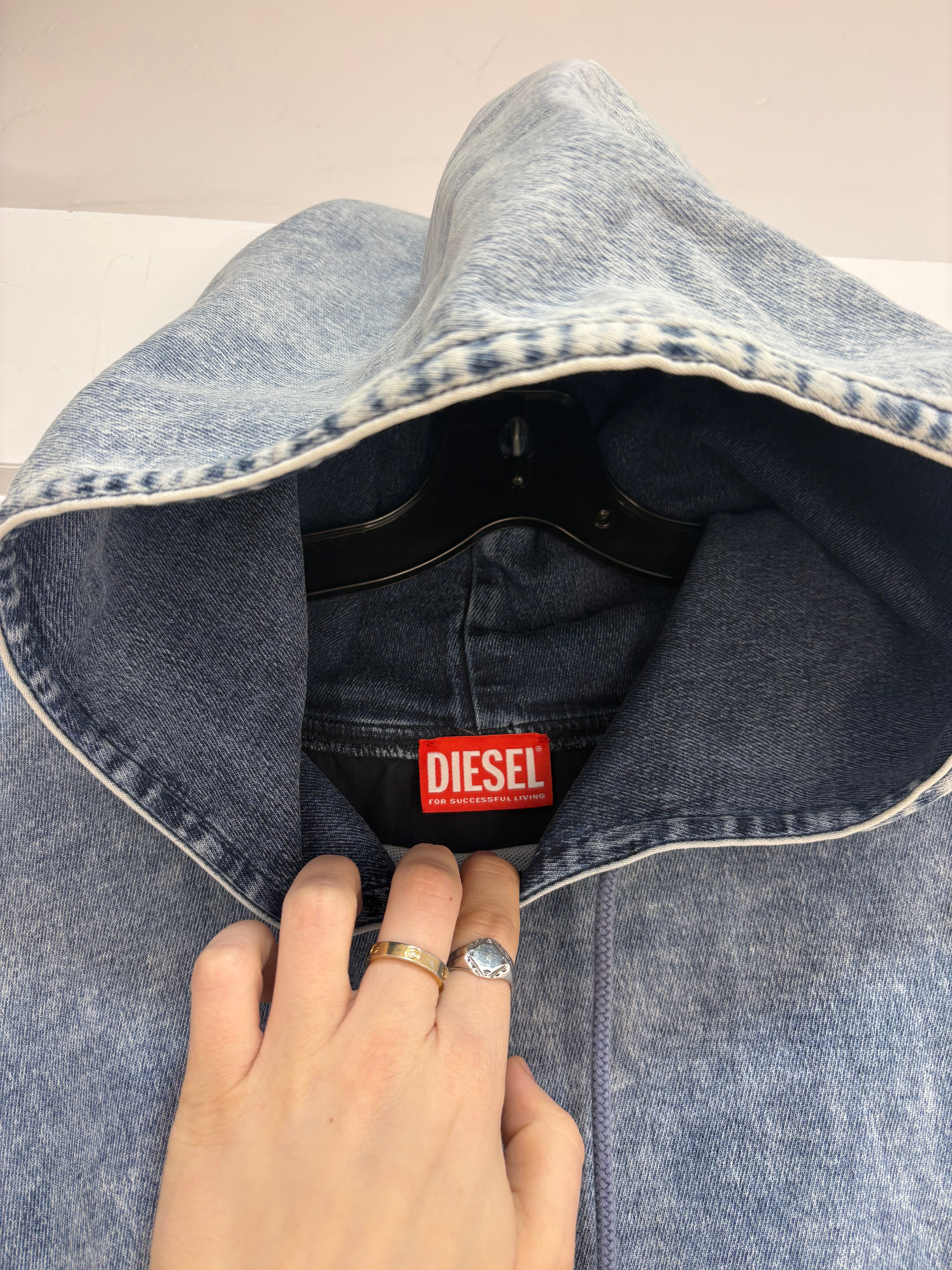 Diesel denim Logo hoodie - size XL
