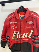 Veste de course en cuir Jeff Hamilton Budweiser - taille L