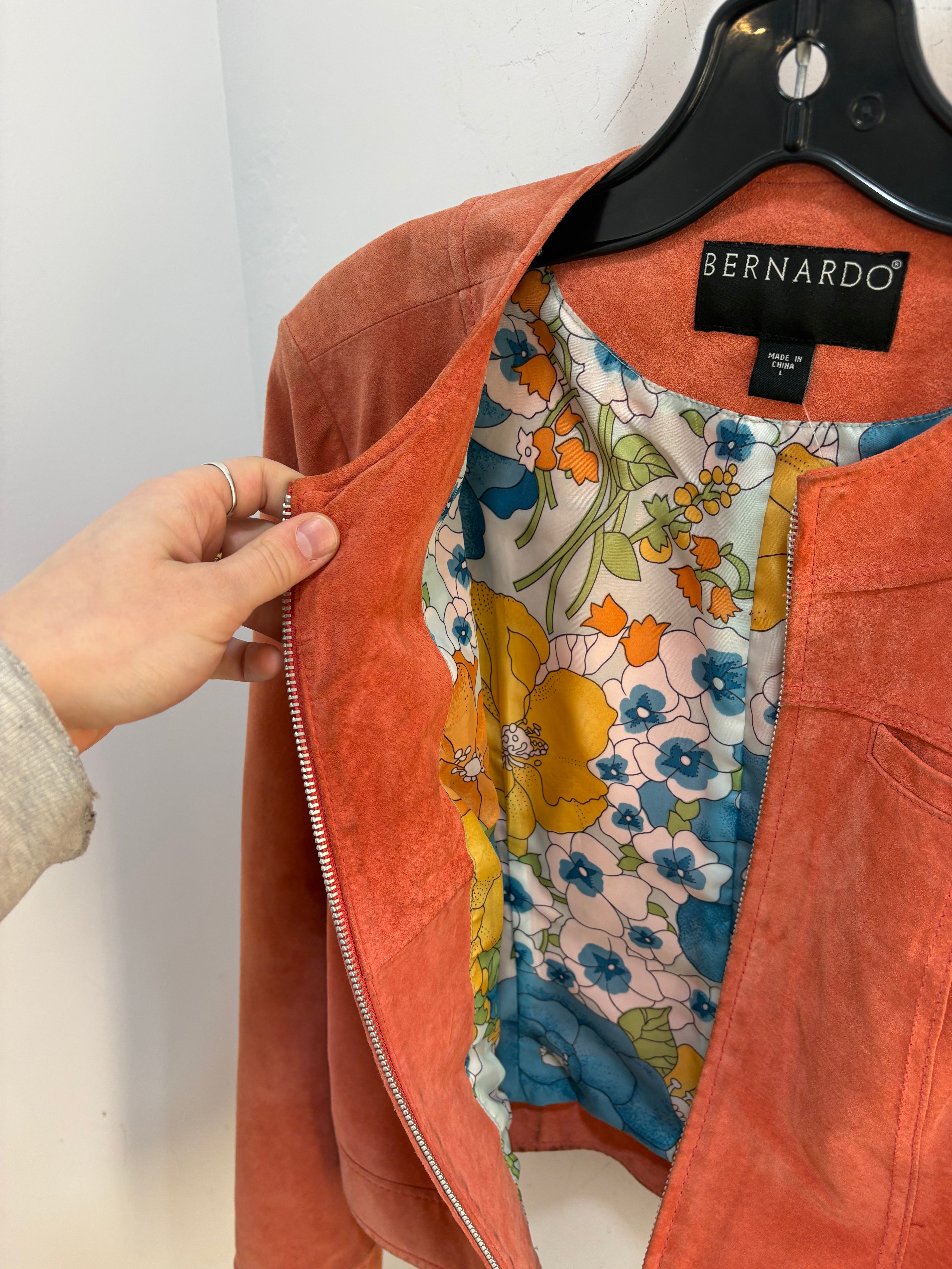 Veste en daim rose Bernardo - taille L femme