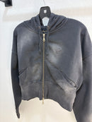 New Dime Navy faded cropped zip up hoodie - size S womens