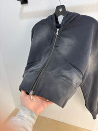 New Dime Navy faded cropped zip up hoodie - size S womens