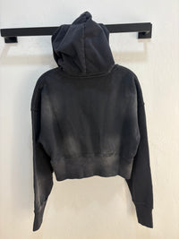 New Dime Navy faded cropped zip up hoodie - size S womens