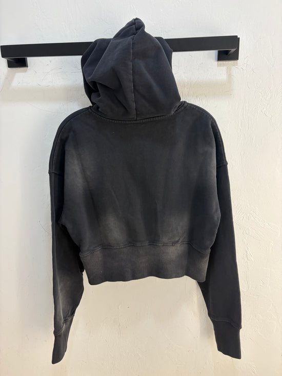New Dime Navy faded cropped zip up hoodie - size S womens