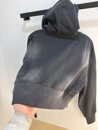 New Dime Navy faded cropped zip up hoodie - size S womens