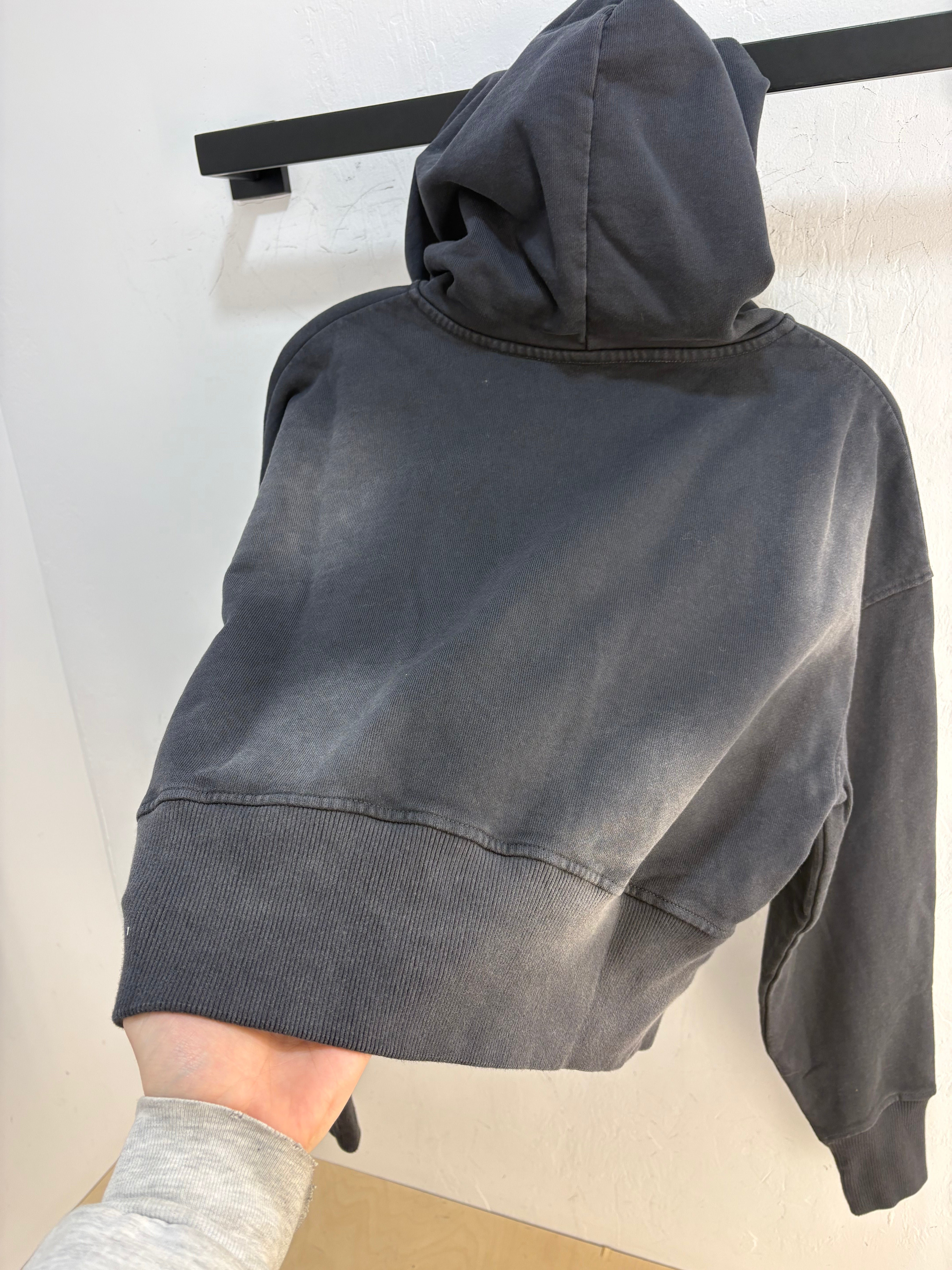 New Dime Navy faded cropped zip up hoodie - size S womens