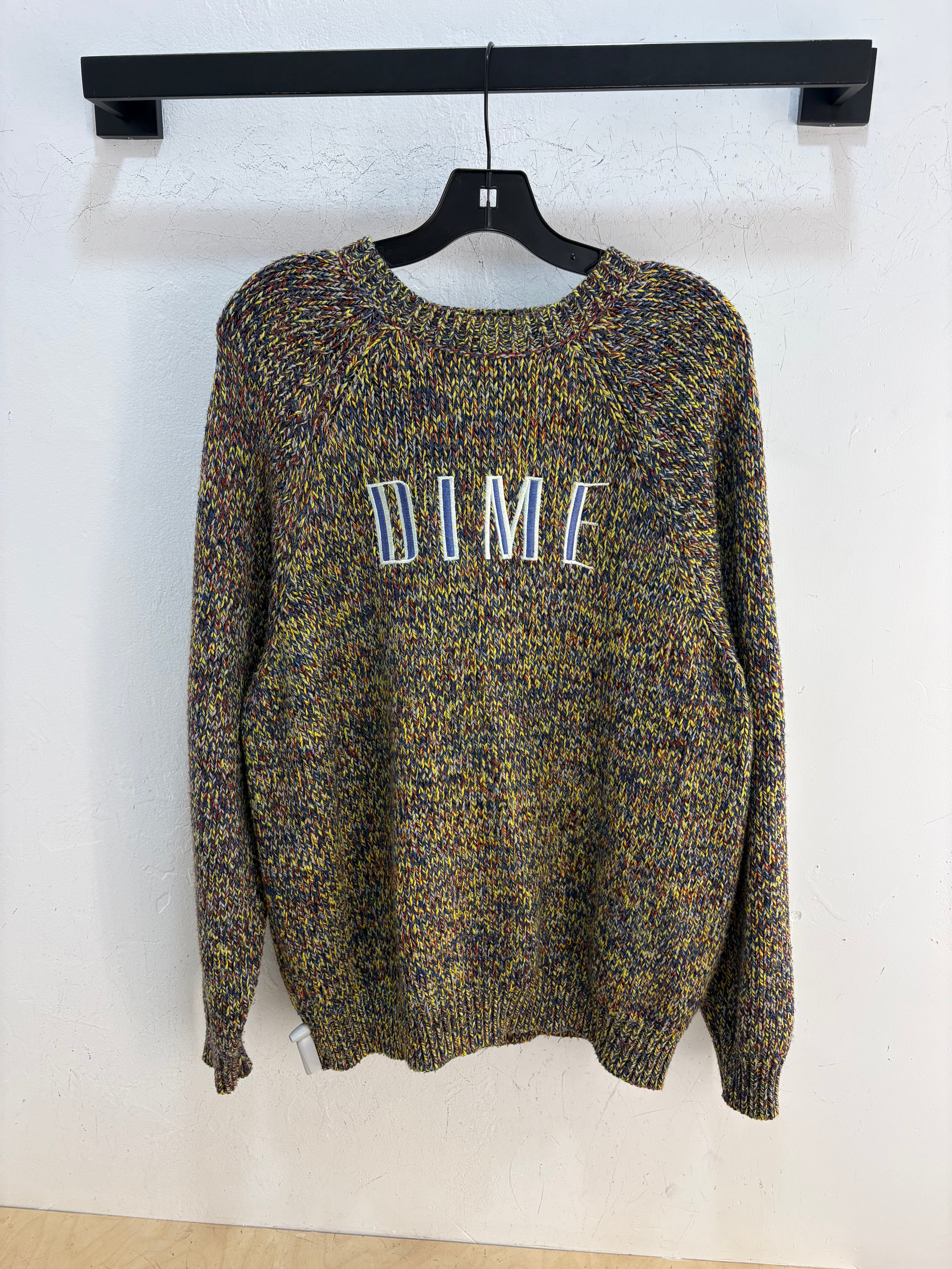 Dime yellow/blue knit sweater - size L
