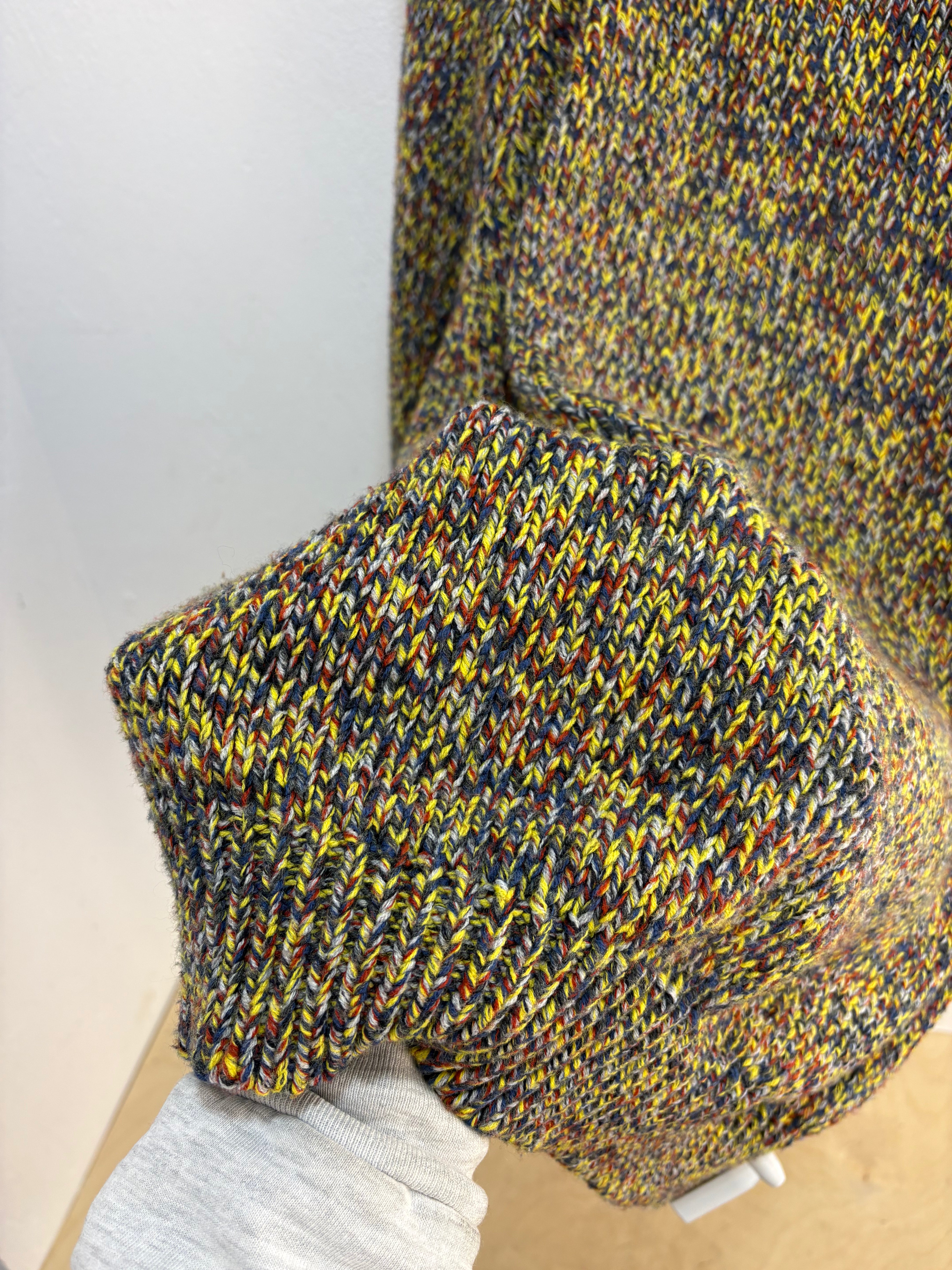 Dime yellow/blue knit sweater - size L