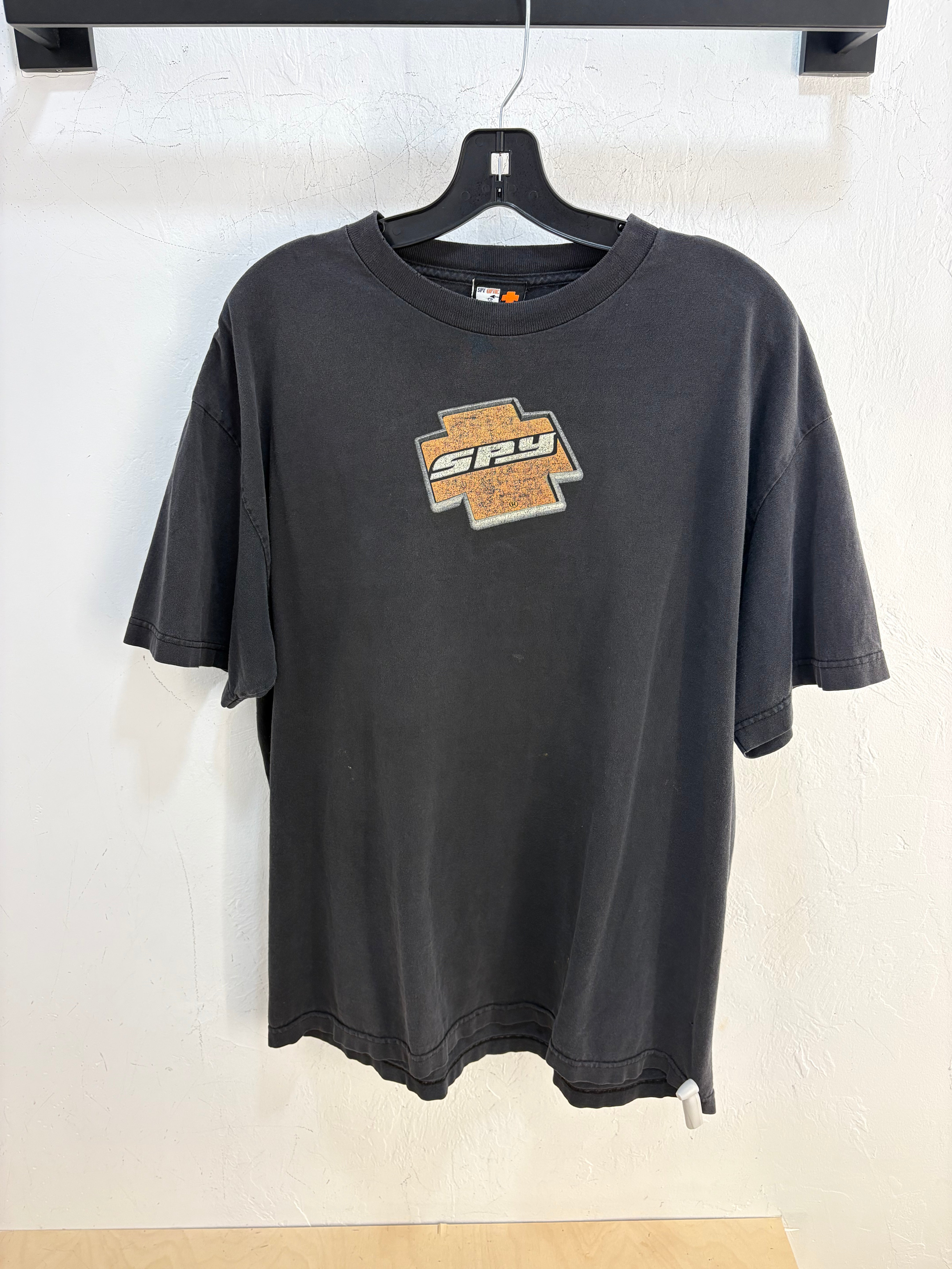 Y2k spy logo faded tee - size XL