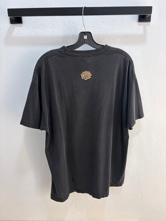 Y2k spy logo faded tee - size XL