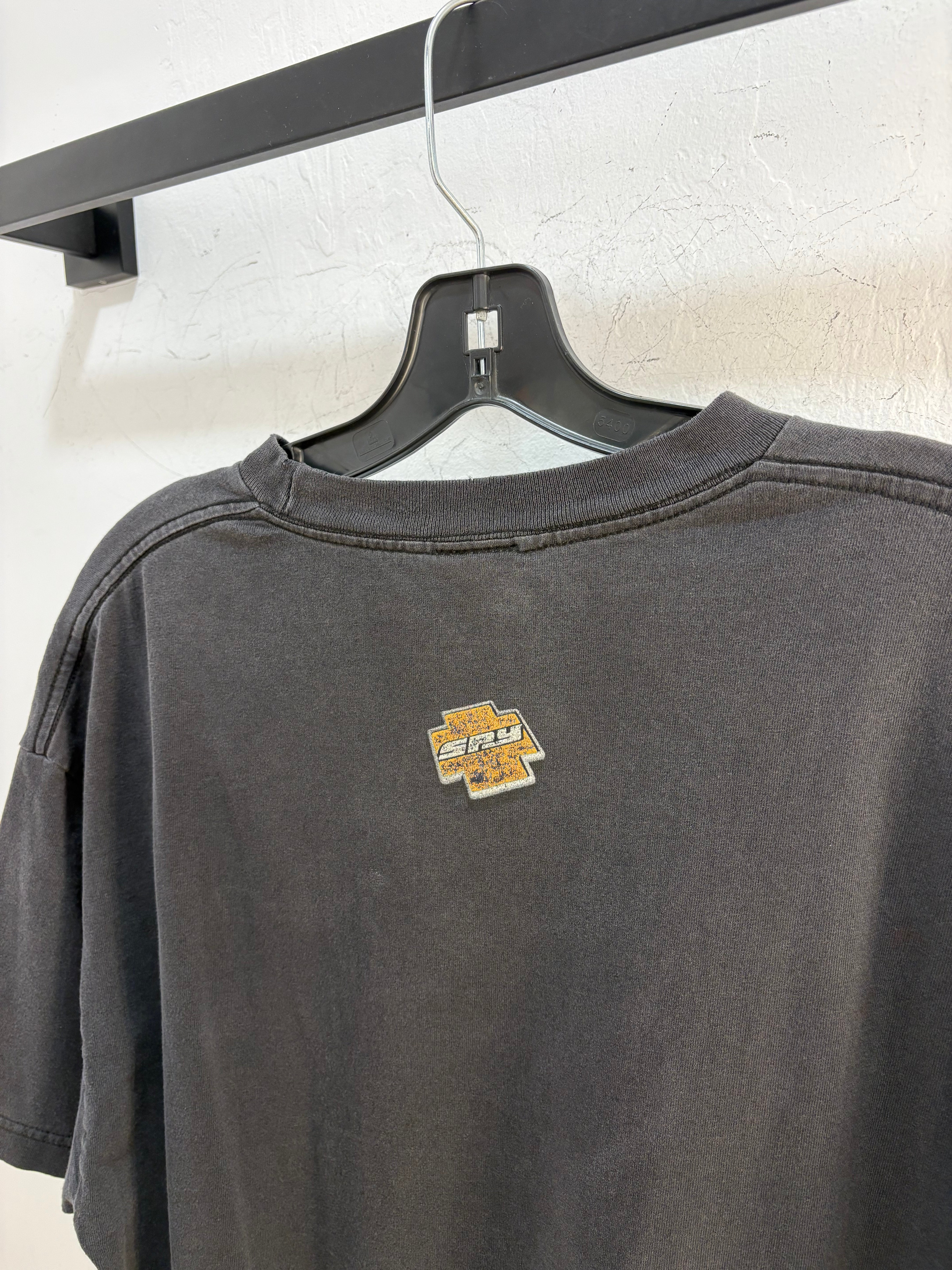 Y2k spy logo faded tee - size XL
