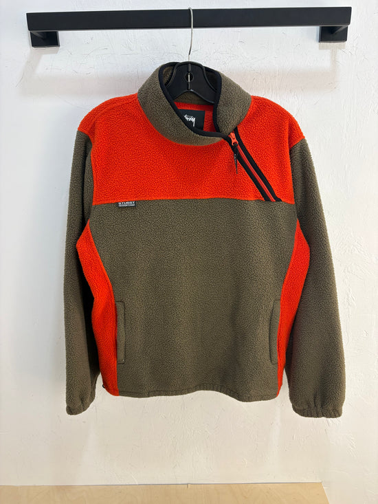 Stussy brown/orange fleece - size M