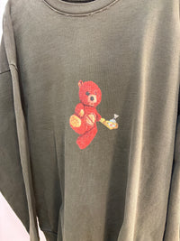 Astroworld teddy bear green faded crewneck - size XL