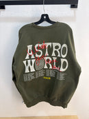 Astroworld teddy bear green faded crewneck - size XL