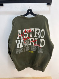 Astroworld teddy bear green faded crewneck - size XL