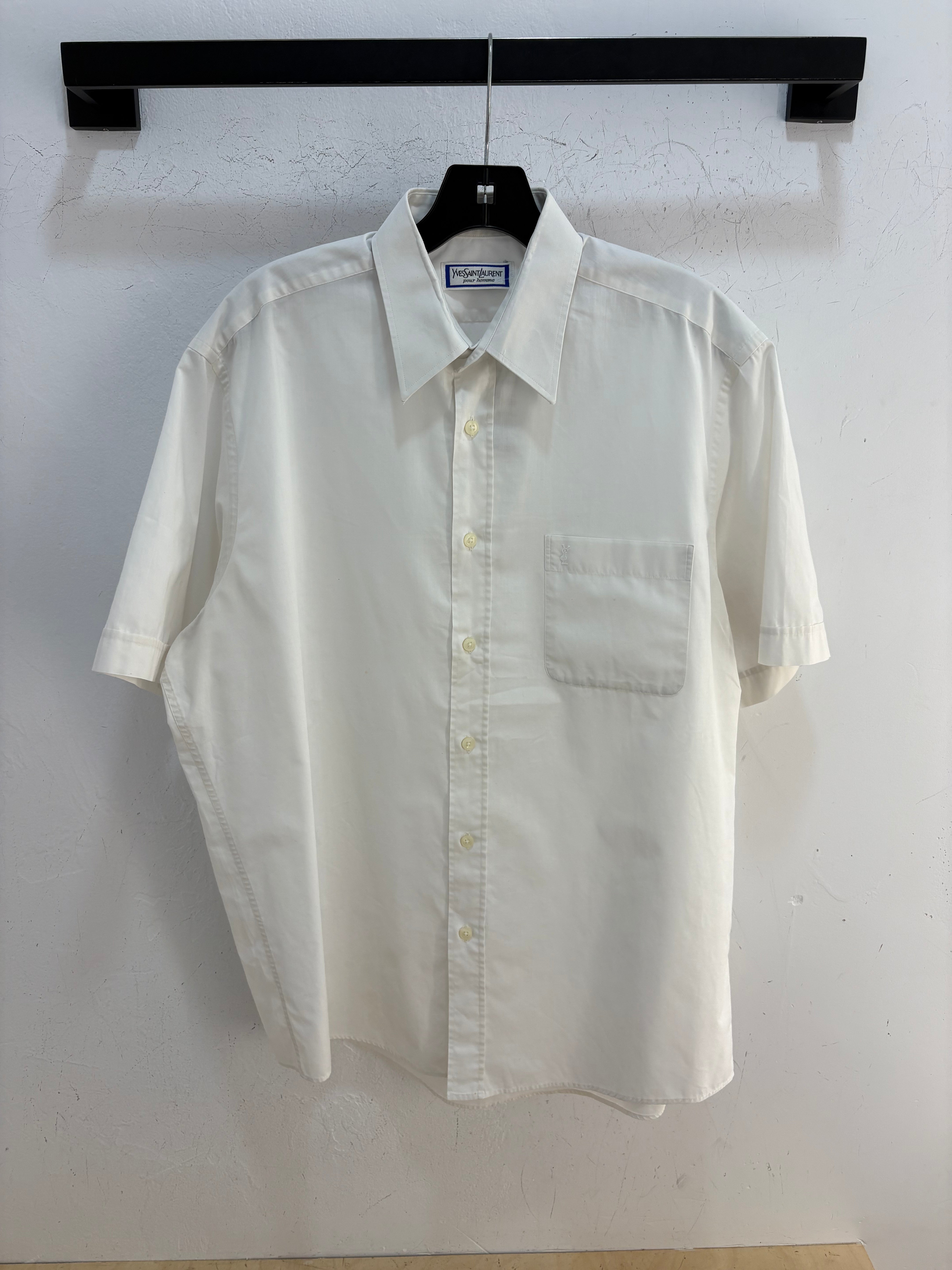 80s YSL white shirt button up - XL *stained