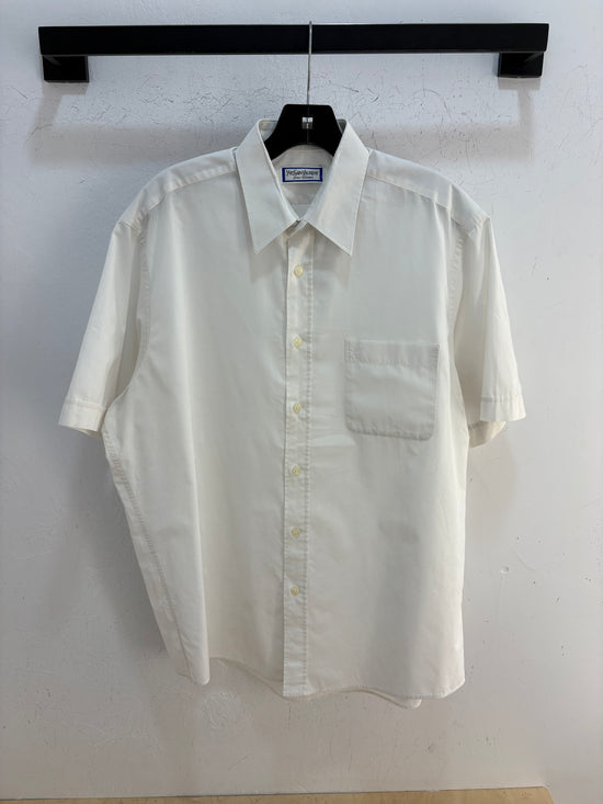 80s YSL white shirt button up - XL *stained