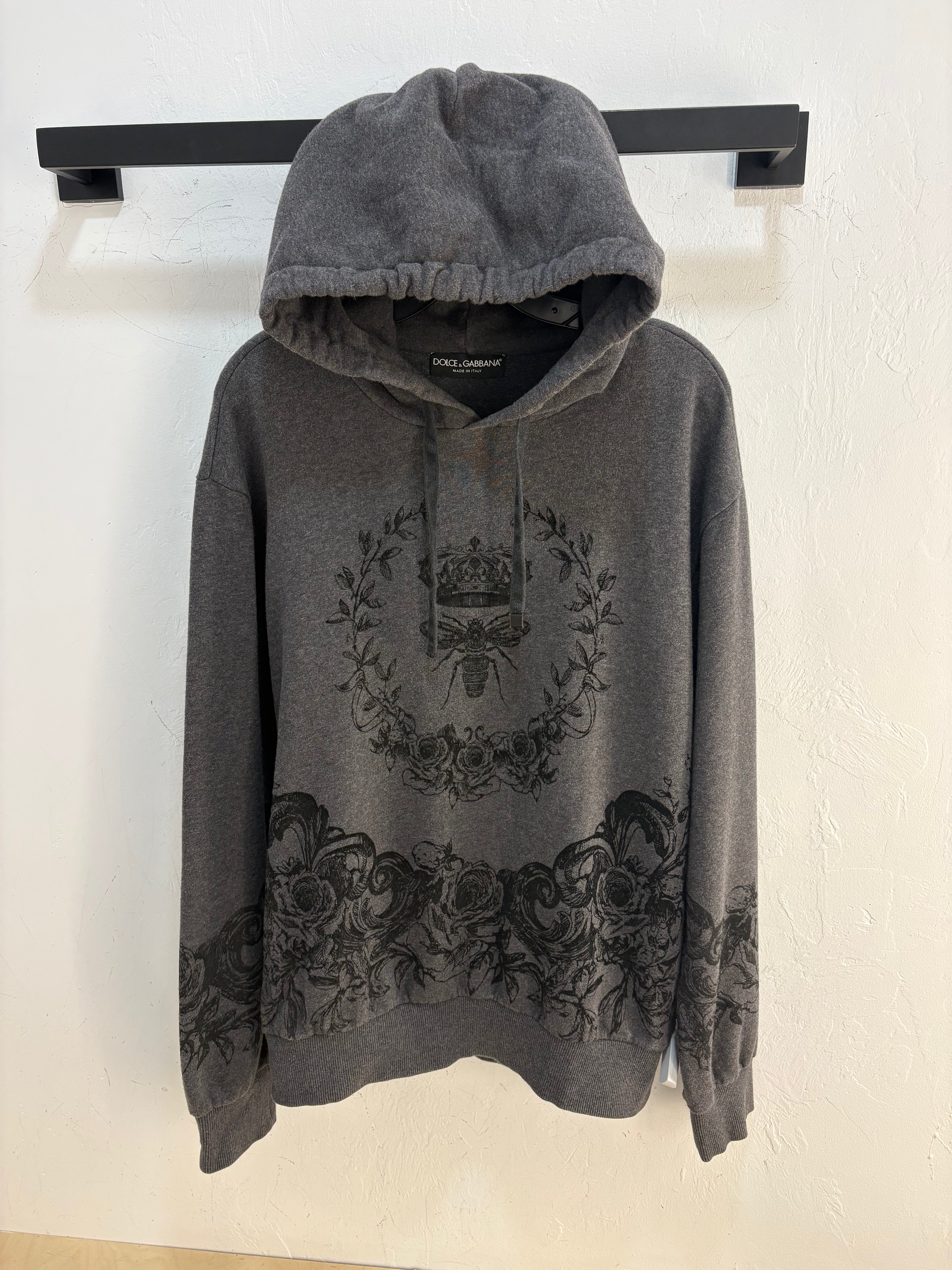 Dolce & Gabbana Bee Charcoal grey hoodie - size L