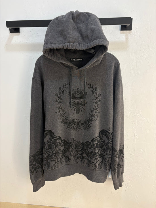 Dolce & Gabbana Bee Charcoal grey hoodie - size L