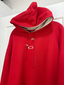 90s Oakley sofware mid logo red hoodie - size XXL