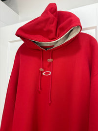 90s Oakley sofware mid logo red hoodie - size XXL
