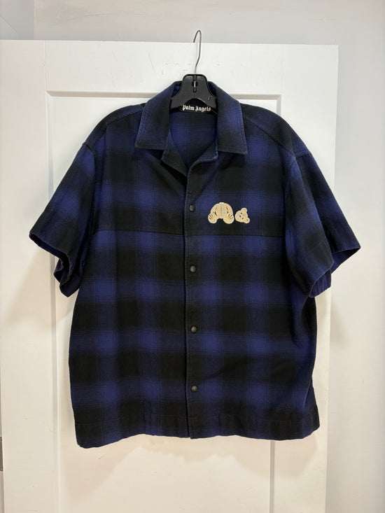 Palm Angels blue plaid flannel - size XXL