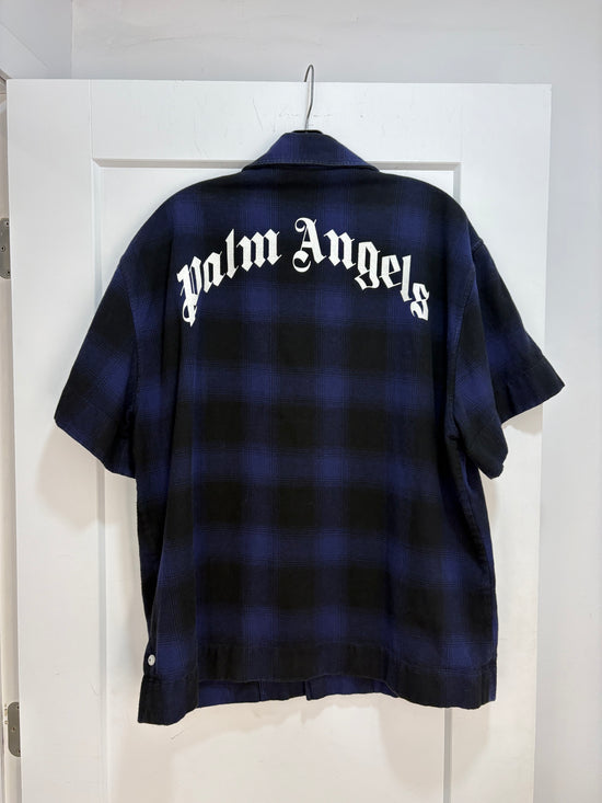 Palm Angels blue plaid flannel - size XXL