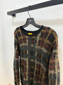 Dime Green/brown mohair sweater - size L