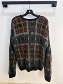 Dime Green/brown mohair sweater - size L