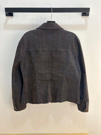90s NESS brown felt denim zip jacket - fit L women
