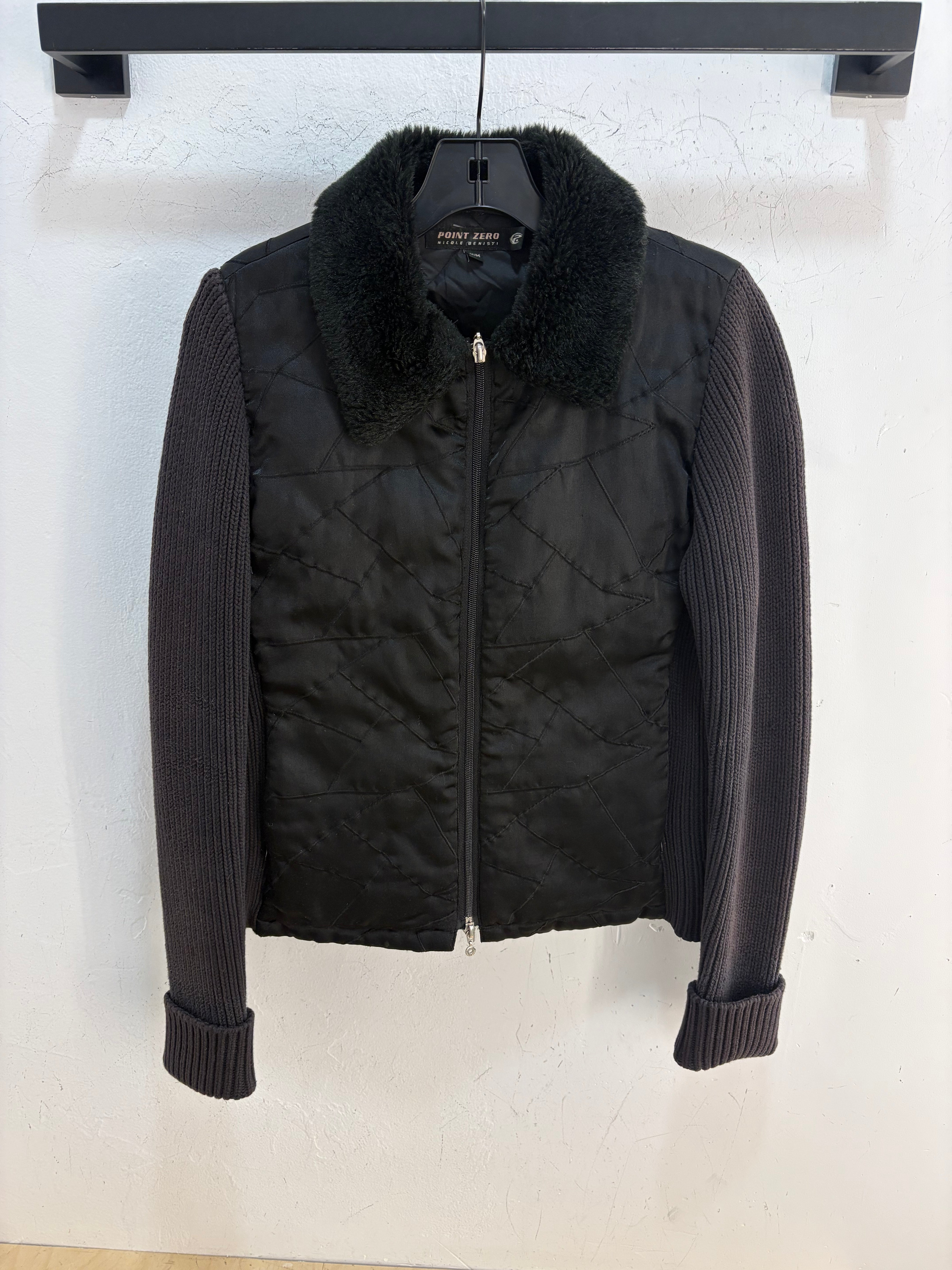 Point zero nylon/knit mix jacket - size M