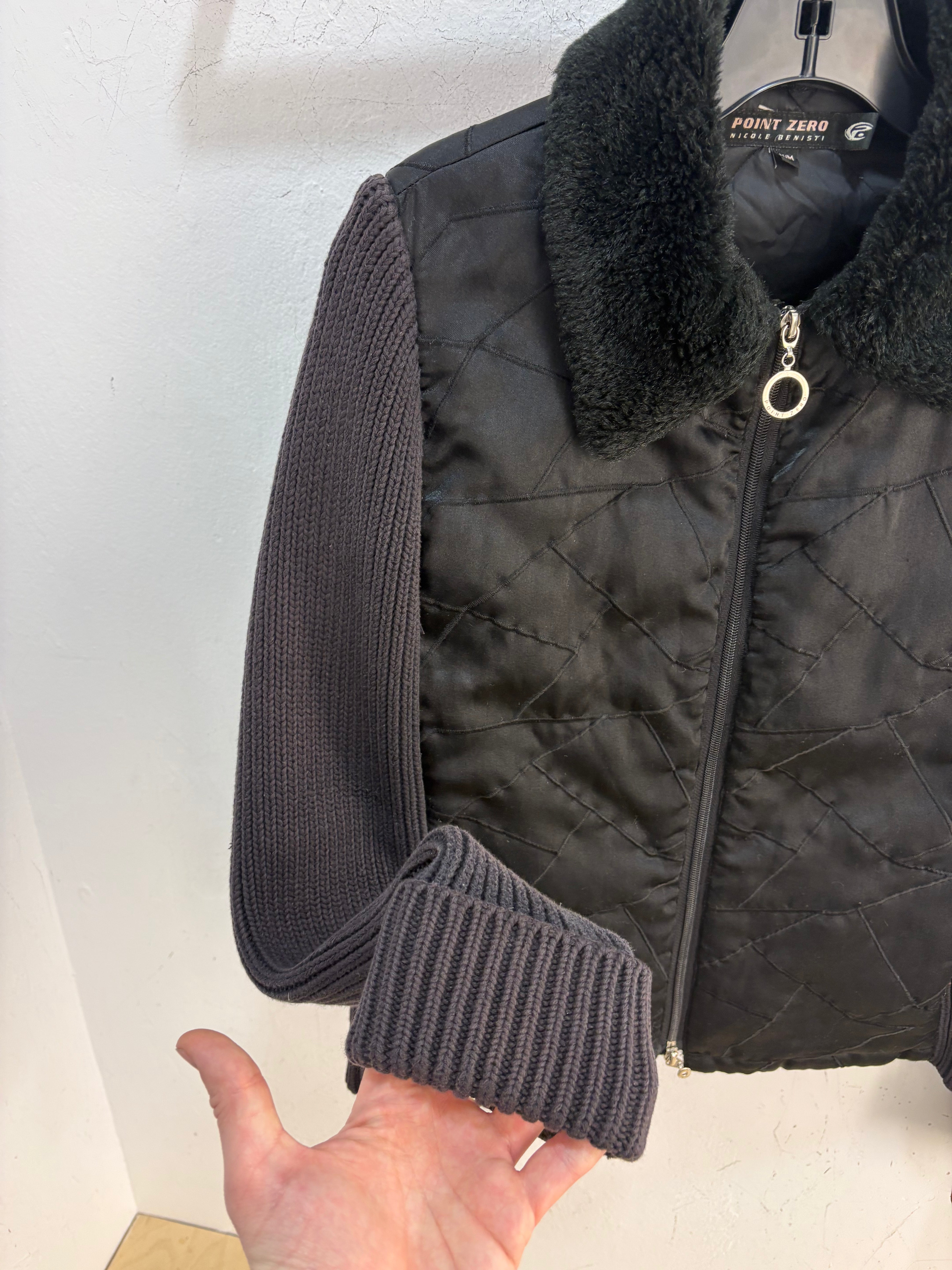 Point zero nylon/knit mix jacket - size M
