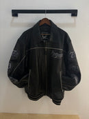 Avirex rides and rims black leather jacket - size XXL