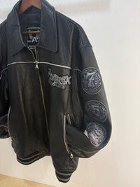 Avirex rides and rims black leather jacket - size XXL