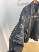 Avirex rides and rims black leather jacket - size XXL
