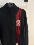 Sp5der black mohair zip up sweater - size M
