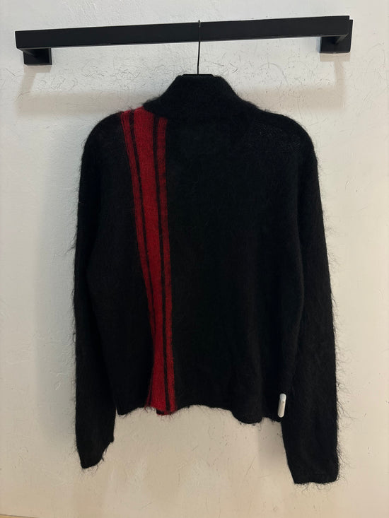 Sp5der black mohair zip up sweater - size M
