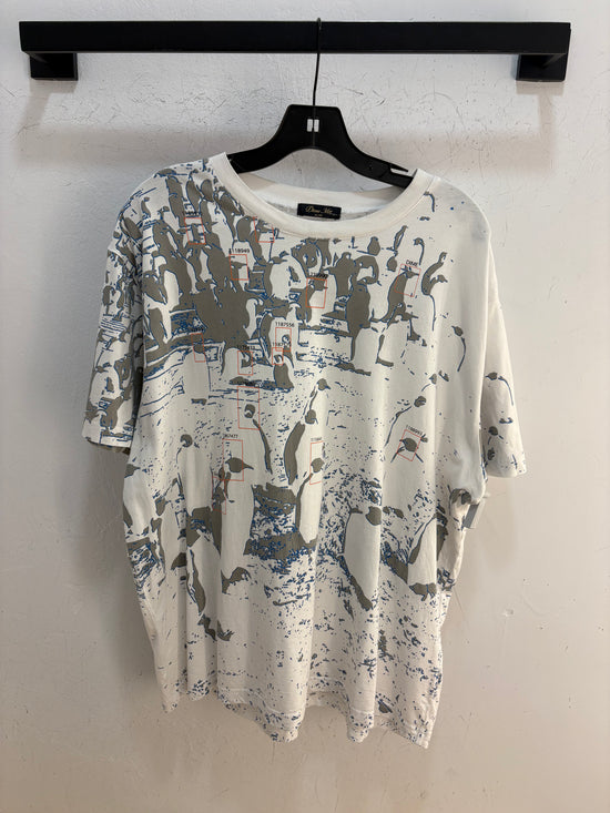 Dime white pingouins AOP tee - size XL
