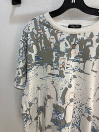 Dime white pingouins AOP tee - size XL