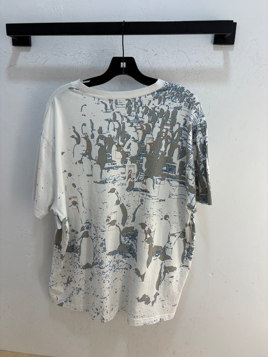 Dime white pingouins AOP tee - size XL